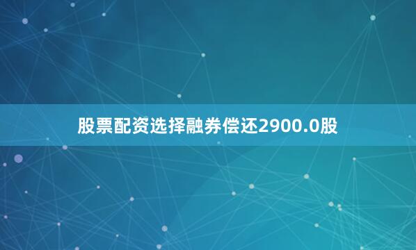 股票配资选择融券偿还2900.0股