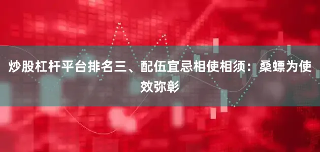 炒股杠杆平台排名三、配伍宜忌相使相须：桑螵为使效弥彰